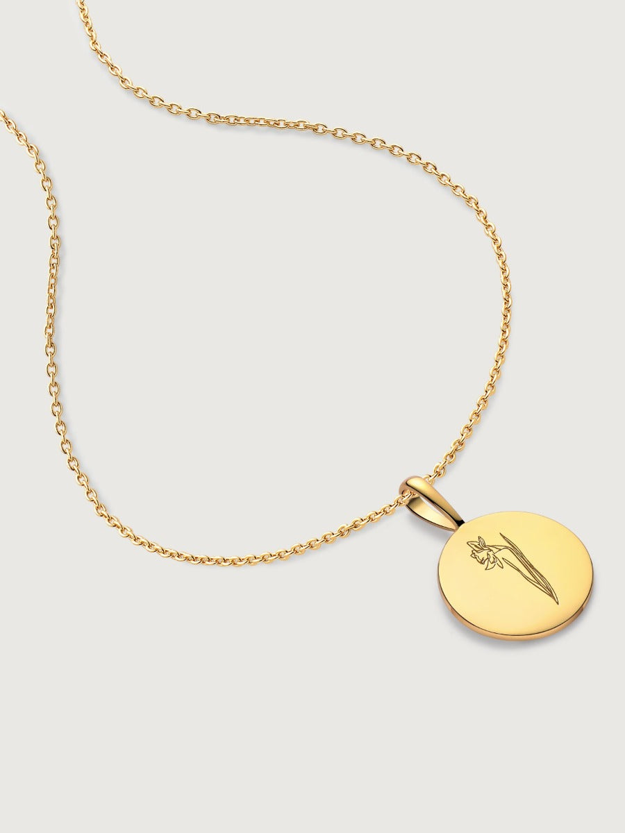 Colier din Argint Birthflower Bloom Gold - December Narcissus