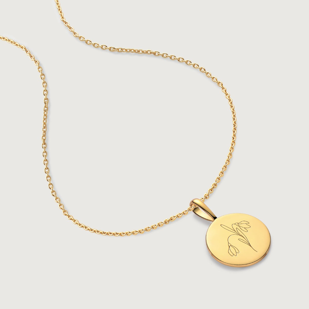 Colier din Argint Birthflower Bloom Gold - January Snowdrop