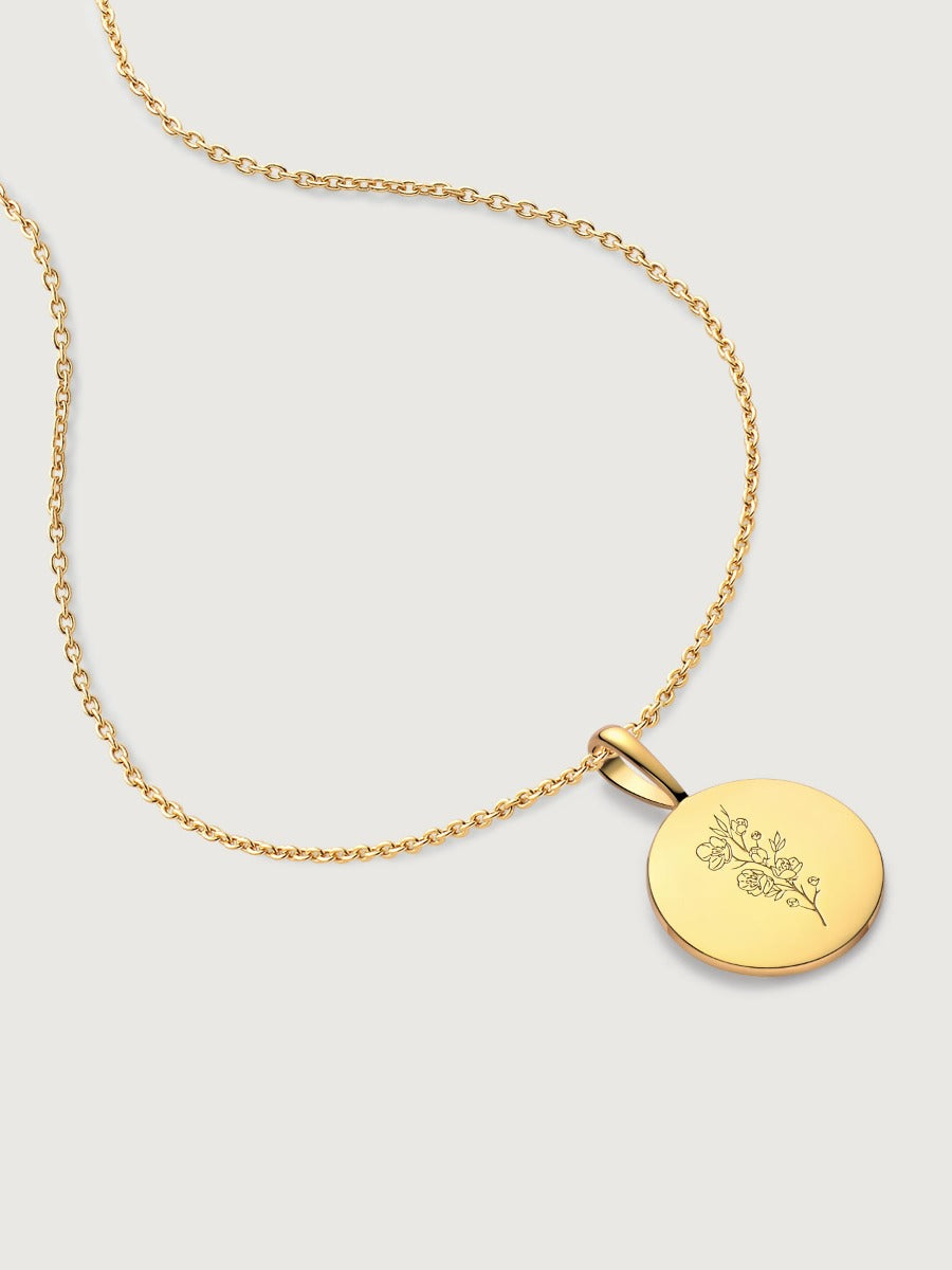 Pandantiv din Argint Birthflower Bloom Gold - March Cherry Blossom