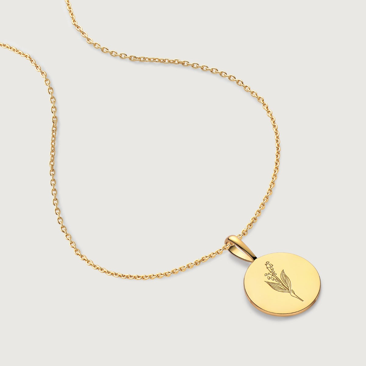 Colier din Argint Birthflower Bloom Gold - May Lily of the Valley