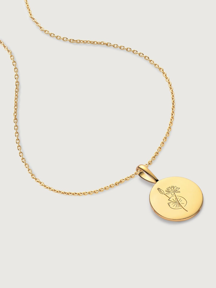 Pandantiv din Argint Birthflower Bloom Gold - July Water Lily