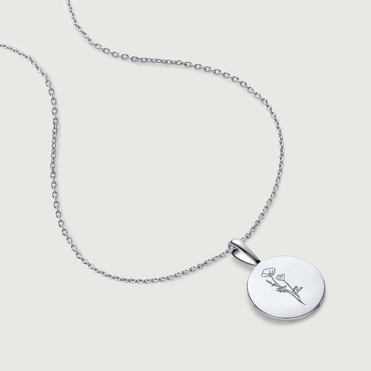 Colier din Argint Birthflower Bloom Silver - August Poppy