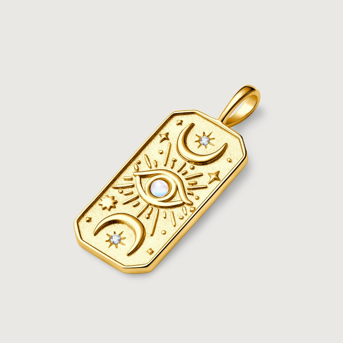 Pandantiv din Argint Moonstone Celestial Elegance Auriu