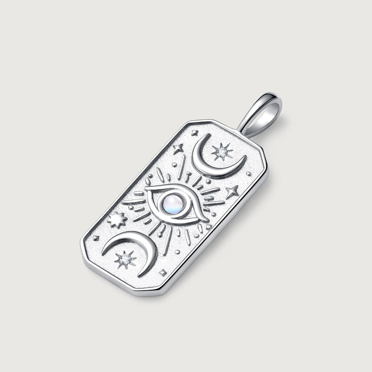 Pandantiv cu Lantisor din Argint Moonstone Celestial Elegance Argintiu