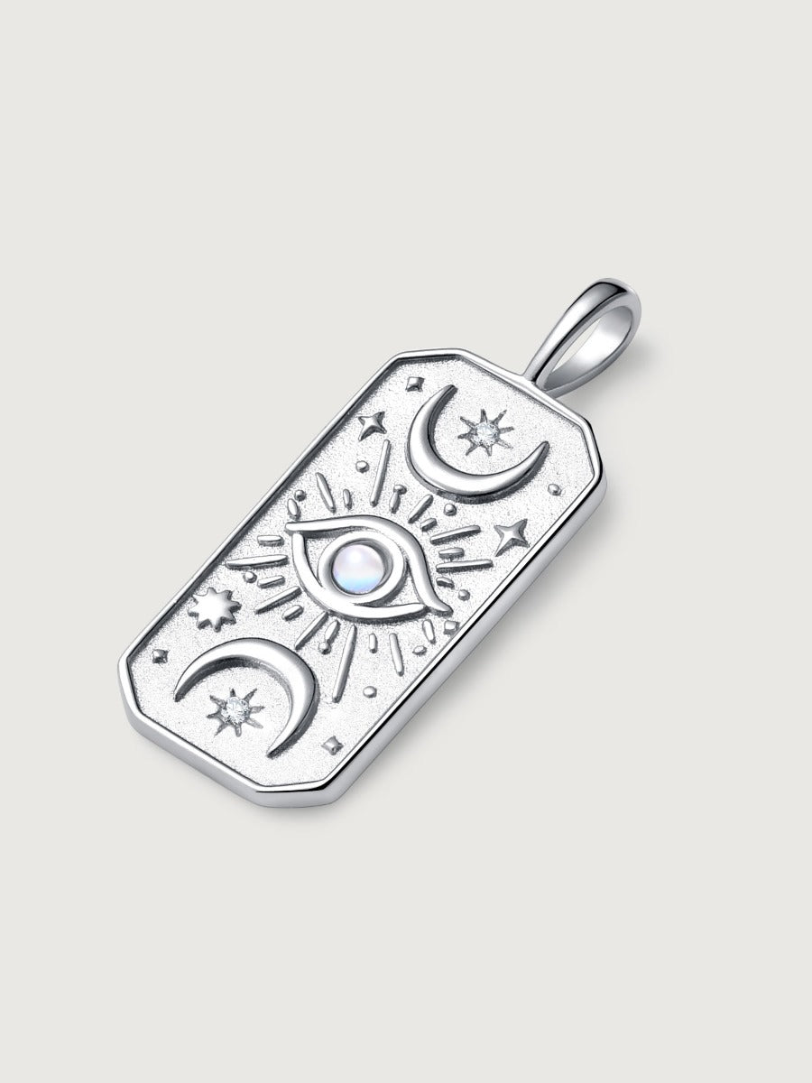 Pandantiv cu Lantisor din Argint Moonstone Celestial Elegance Argintiu