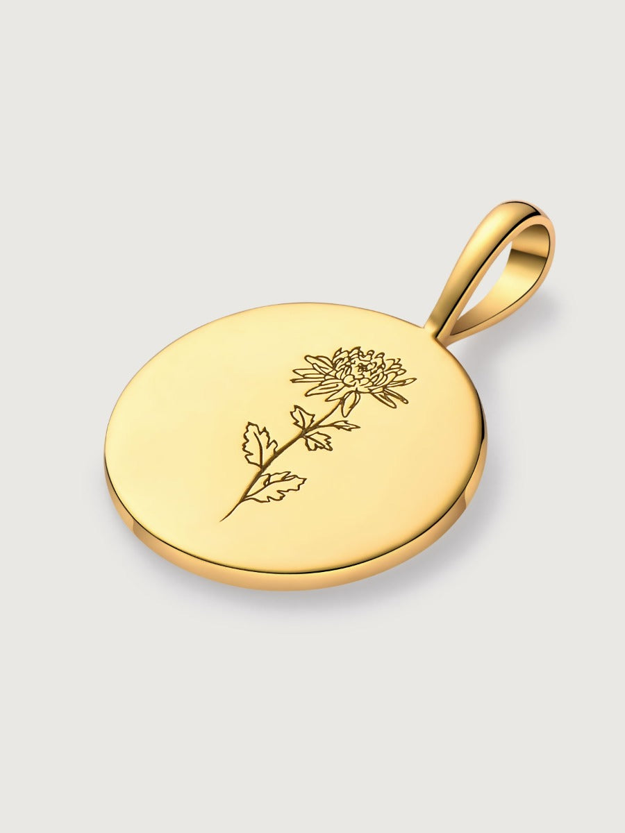 Pandantiv din Argint Birthflower Bloom Gold - November Chrysanthemum