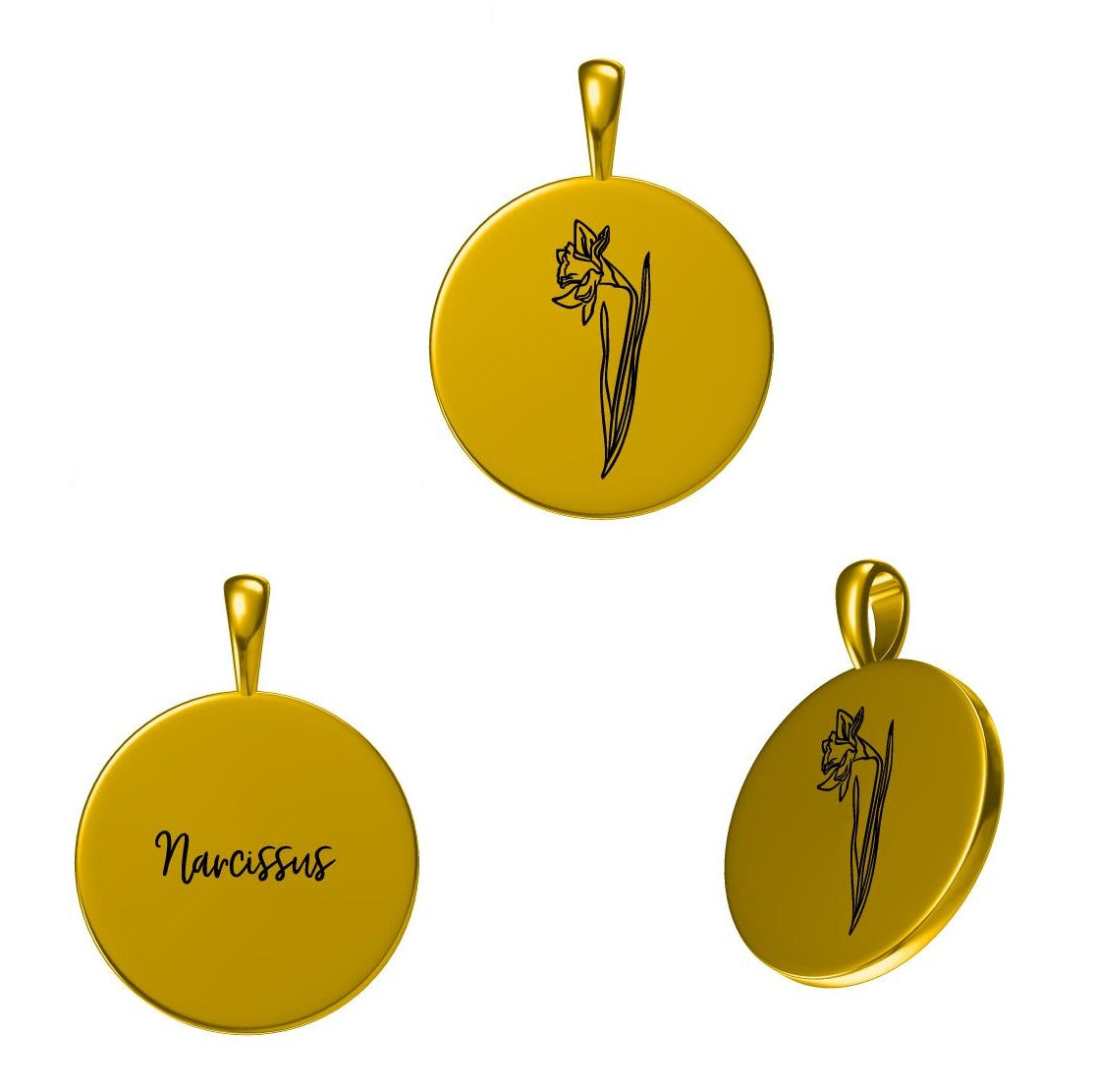 Pandantiv din Argint Birthflower Bloom Gold - December Narcissus