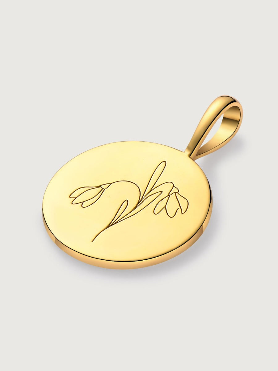 Colier din Argint Birthflower Bloom Gold - February Iris