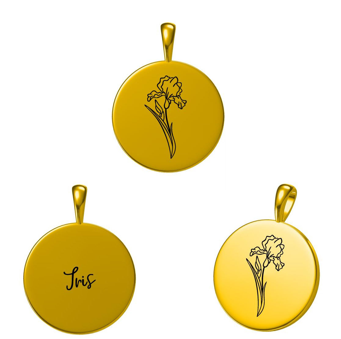 Pandantiv din Argint Birthflower Bloom Silver - February Iris