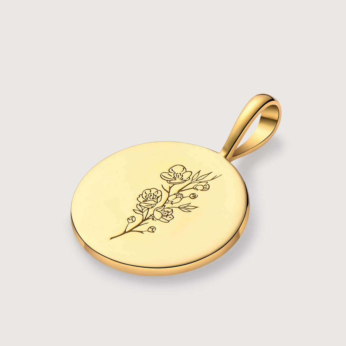 Colier din Argint Birthflower Bloom Gold - March Cherry Blossom