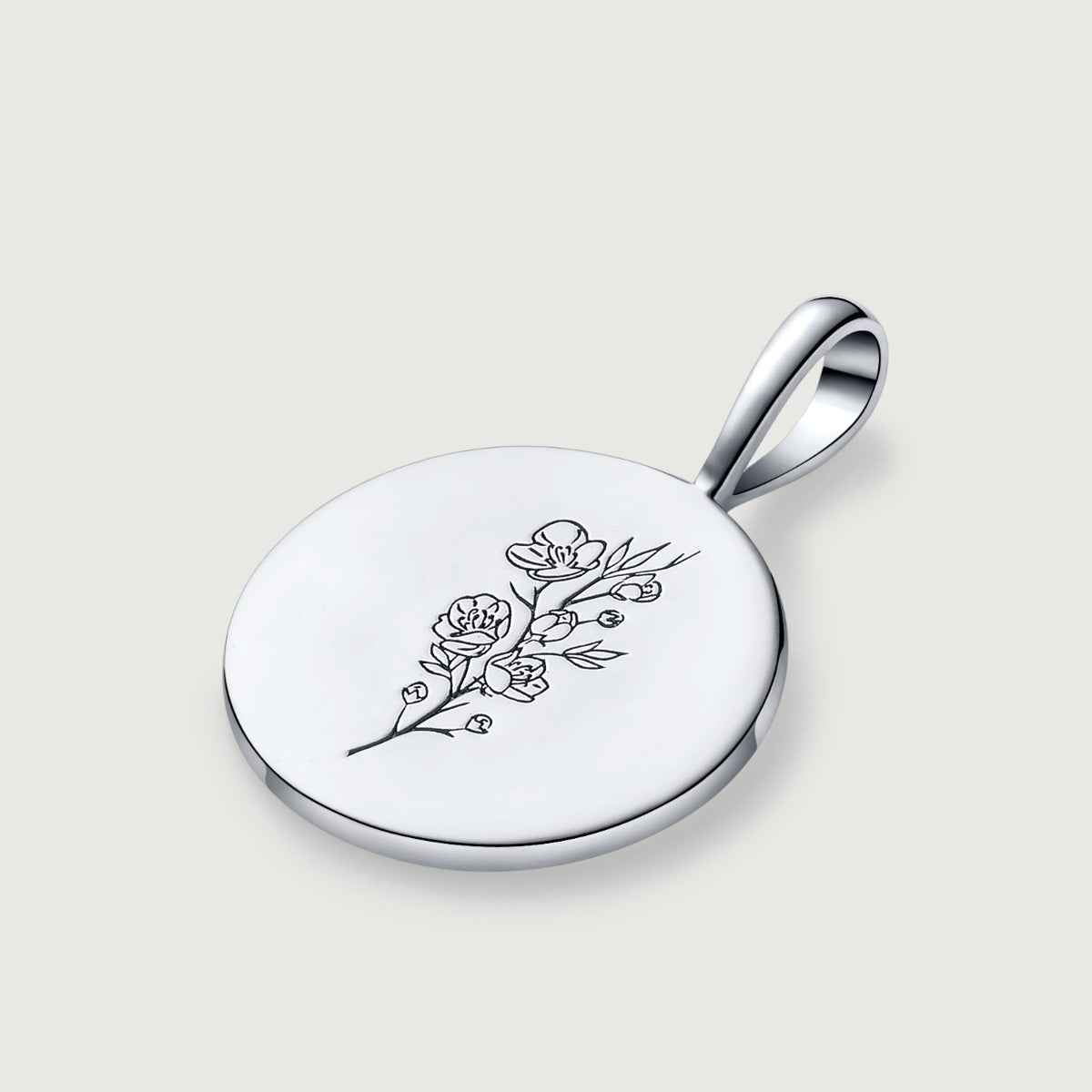 Pandantiv din Argint Birthflower Bloom Silver - March Cherry Blossom