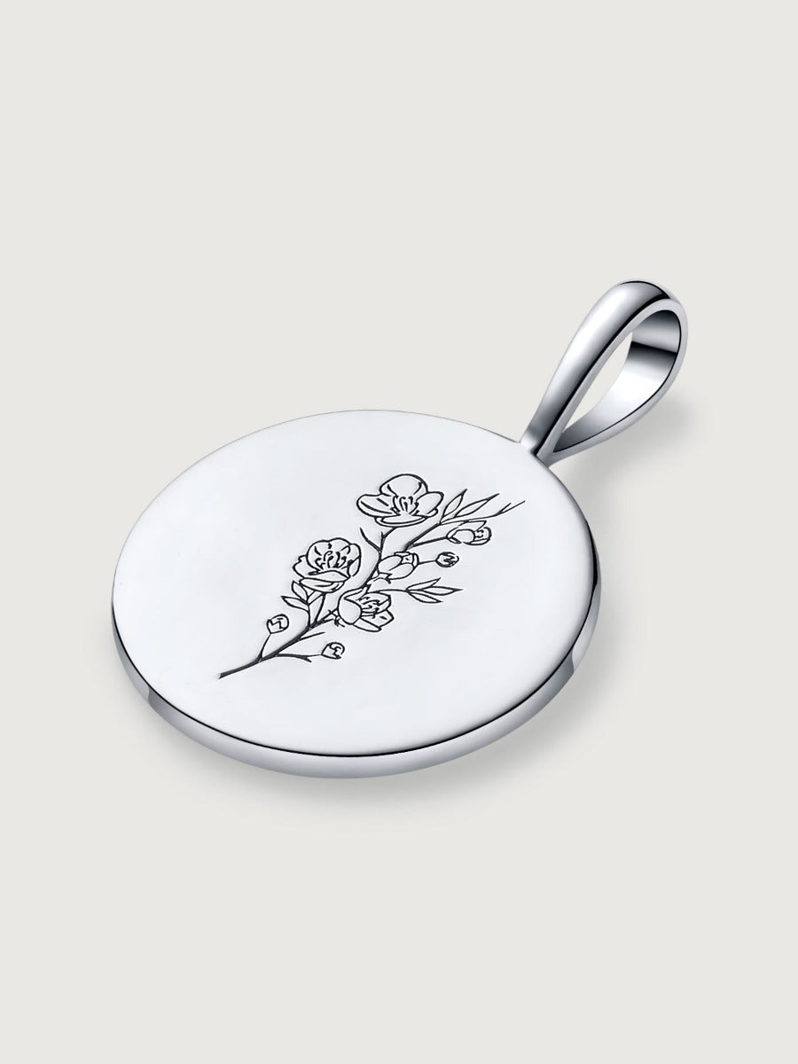Colier din Argint Birthflower Bloom Silver - March Cherry Blossom
