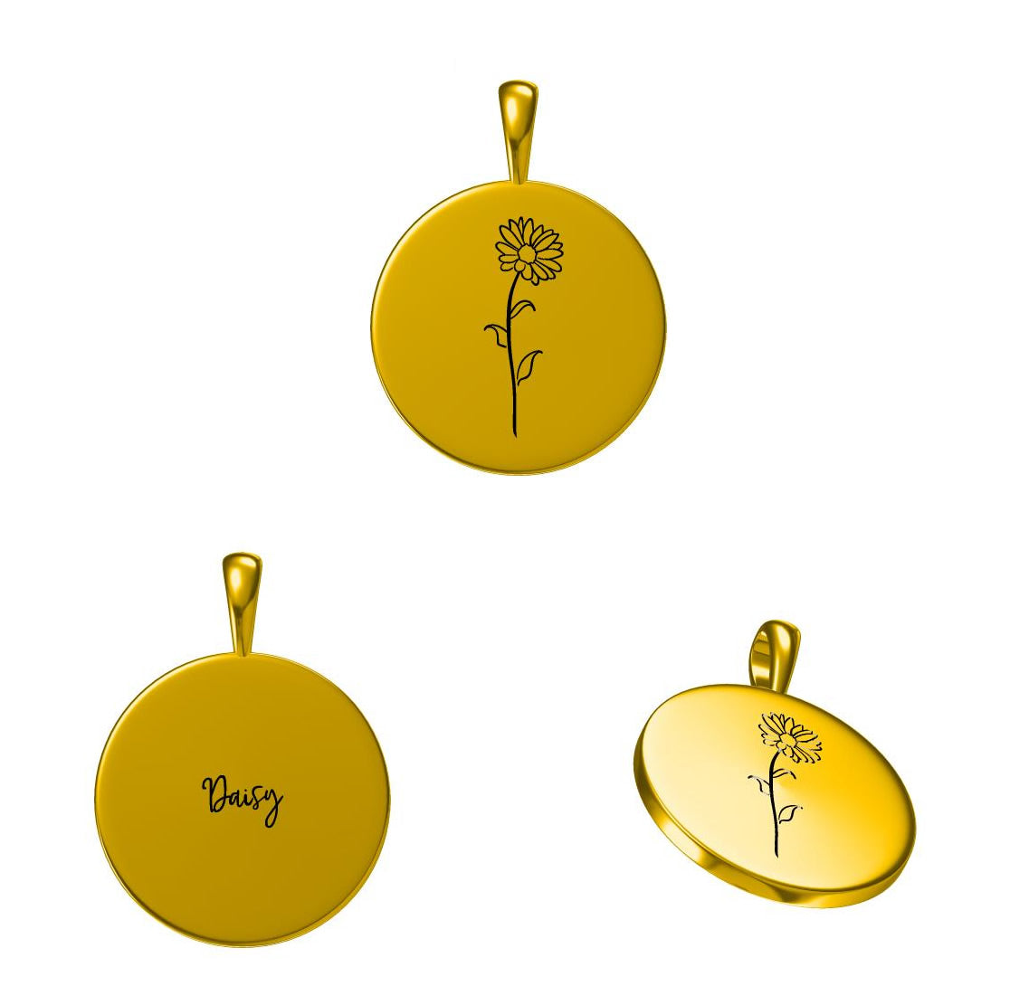 Pandantiv din Argint Birthflower Bloom Gold - April Daisy