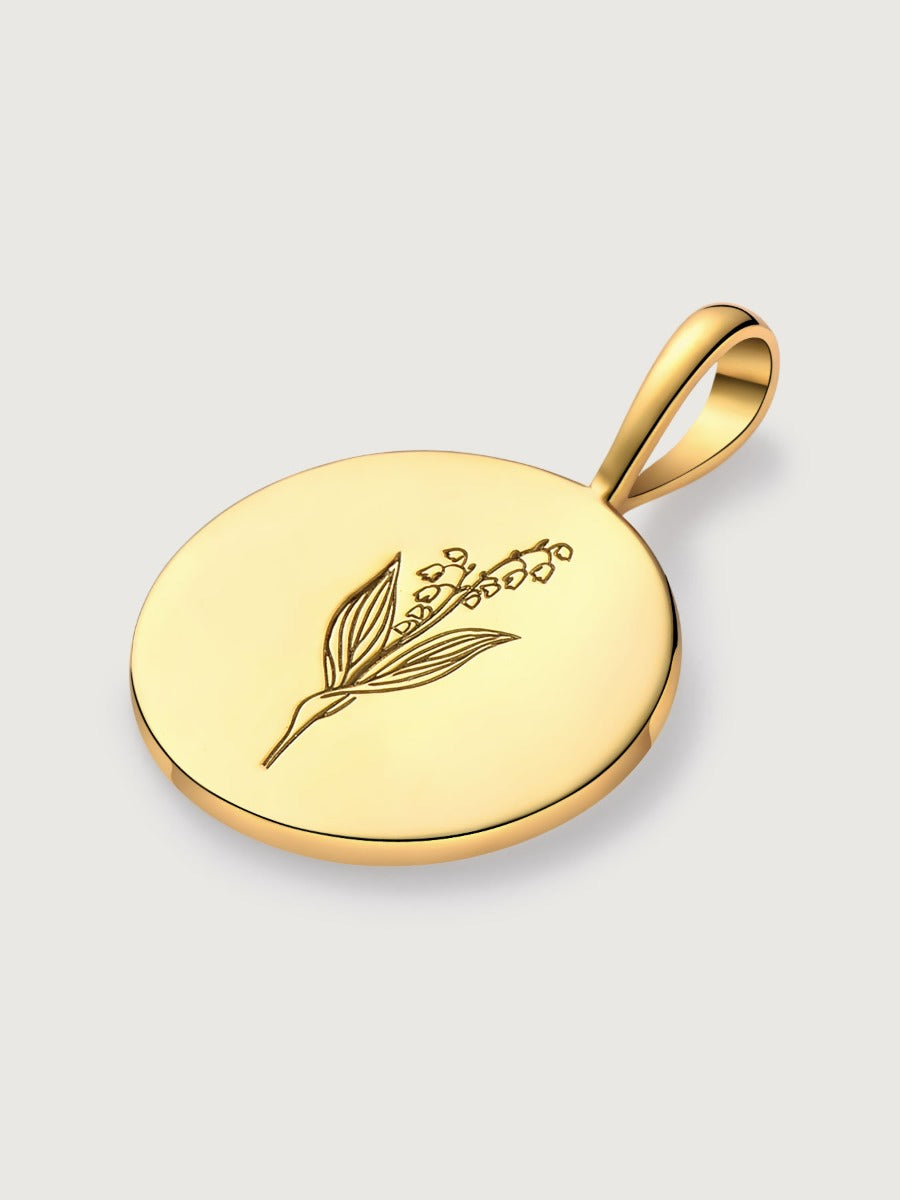 Colier din Argint Birthflower Bloom Gold - May Lily of the Valley