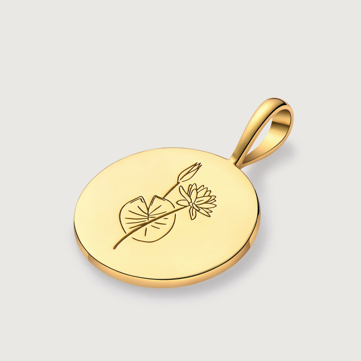 Pandantiv din Argint Birthflower Bloom Gold - July Water Lily