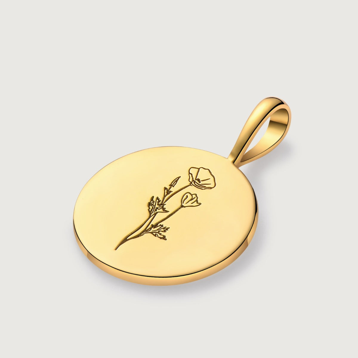 Colier din Argint Birthflower Bloom Gold - August Poppy