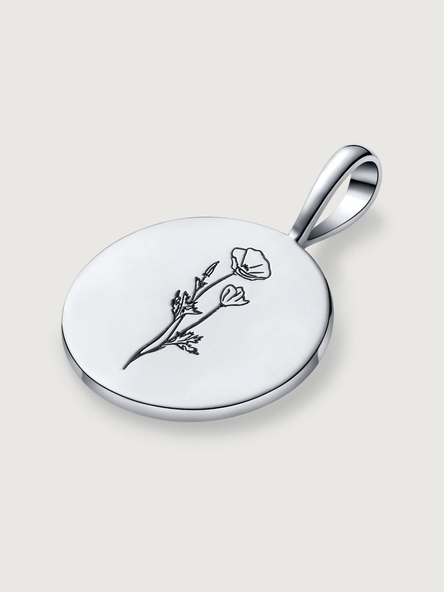 Pandantiv din Argint Birthflower Bloom Silver - August Poppy