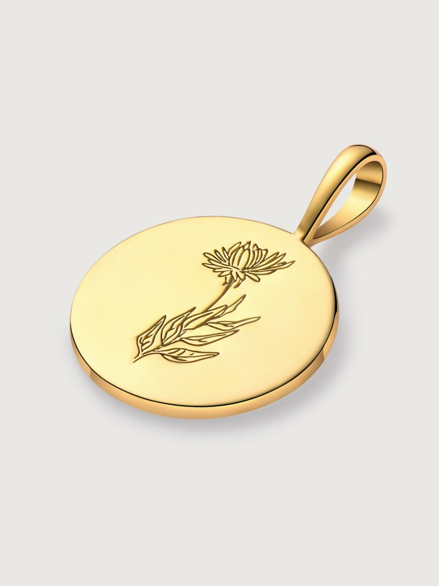 Pandantiv din Argint Birthflower Bloom Gold - September Aster