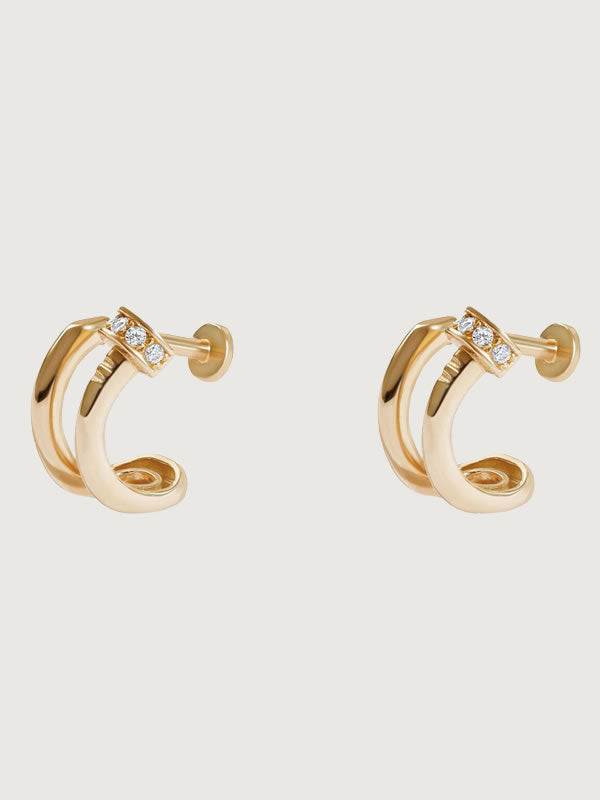 Cercei din Argint Gold Dual Curve Brilliance