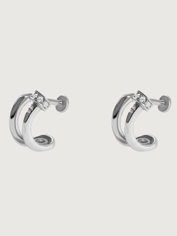 Cercei din Argint Silver Dual Curve Brilliance