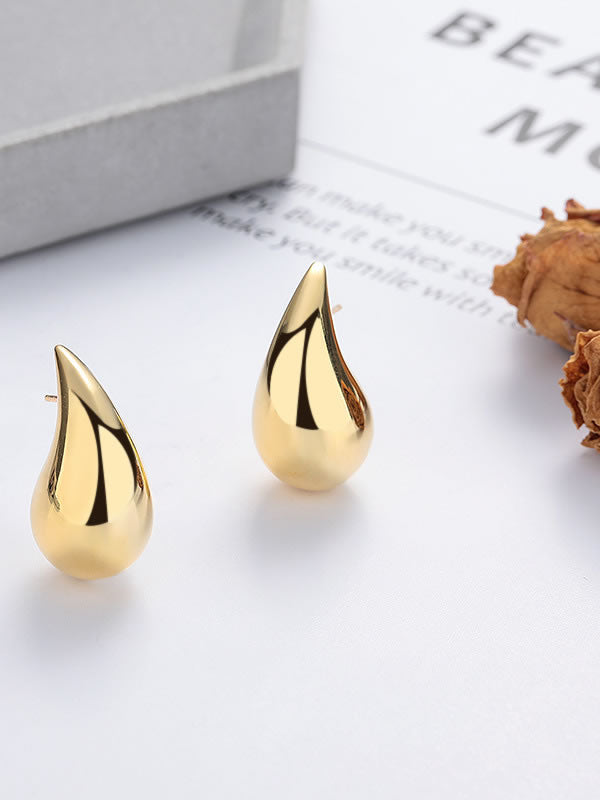 Cercei din Argint Gold Liquid Glow