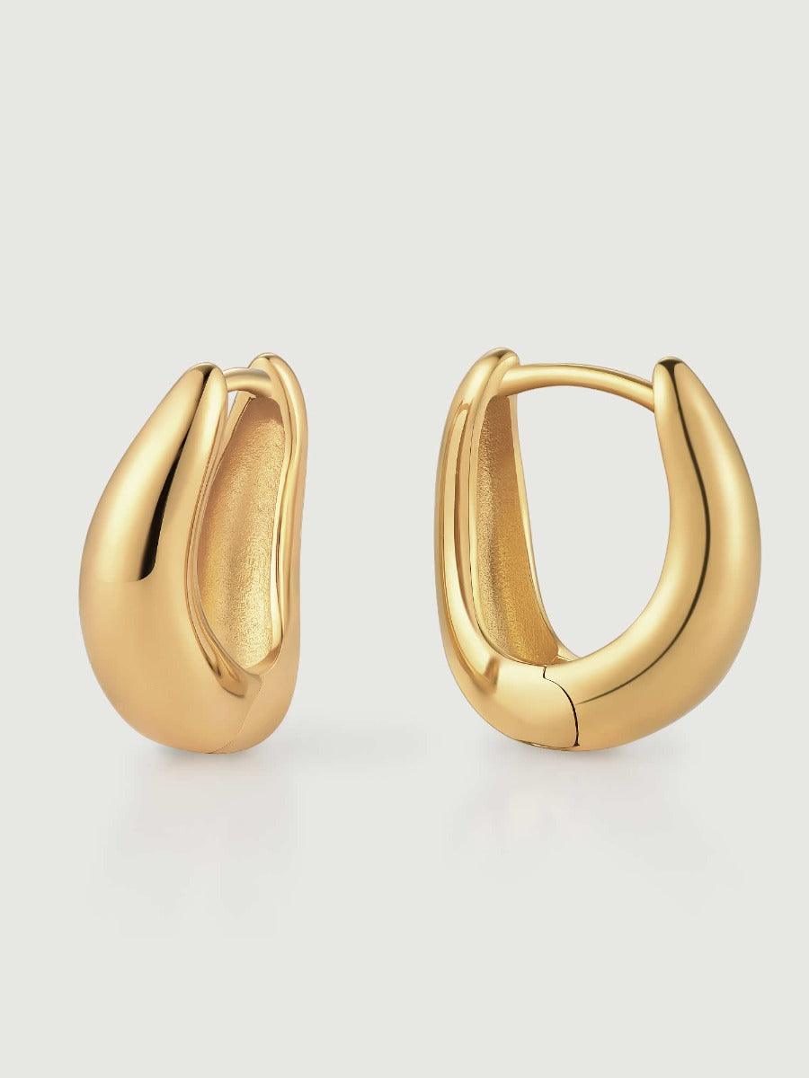 Cercei din Argint Gold Sculptural Aura