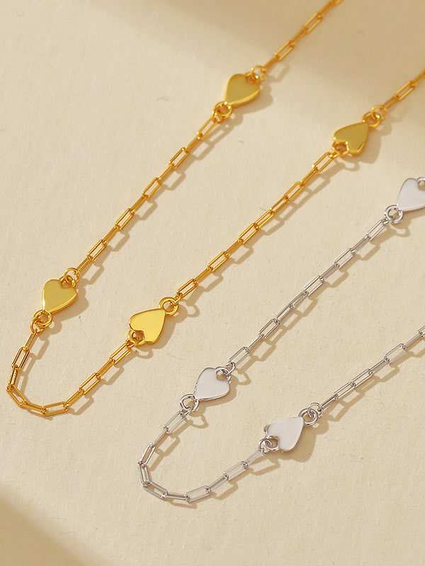 Colier din Argint Silver Linked Hearts