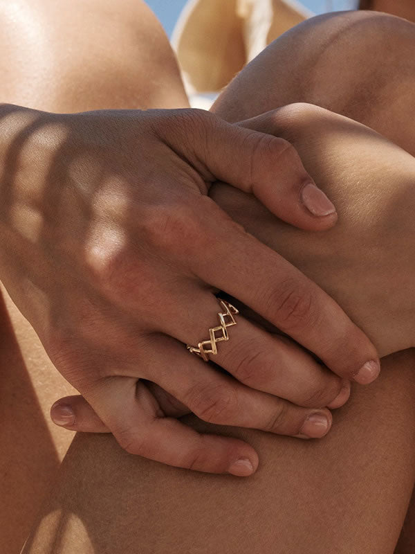 Inel din Argint Gold Architectural Bold