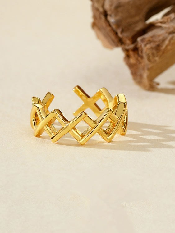 Inel din Argint Gold Architectural Bold