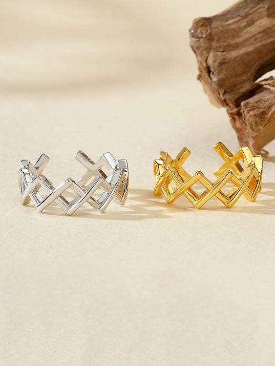 Inel din Argint Gold Architectural Bold