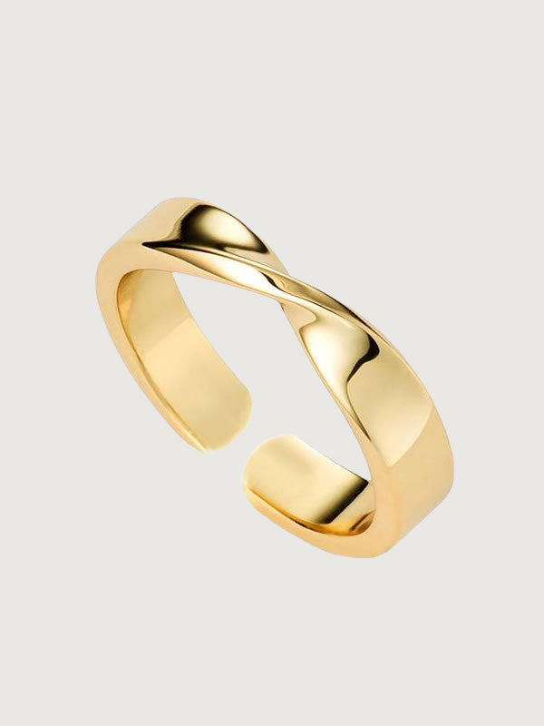 Inel din Argint Gold Twist of Elegance