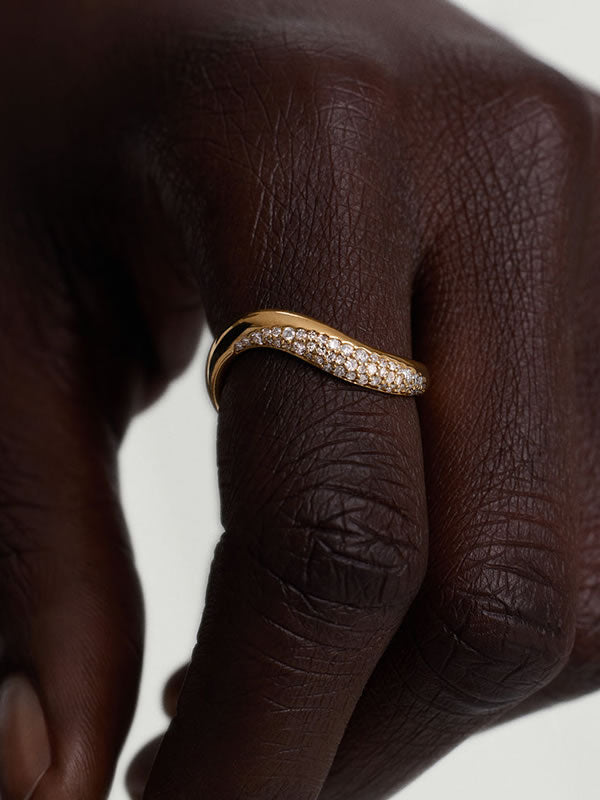 Inel din Argint Gold Waves of Light