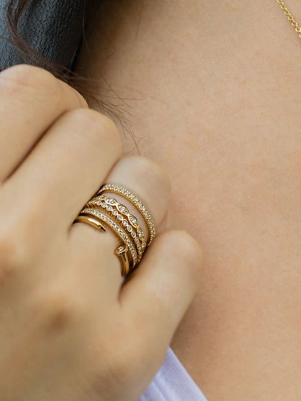 Inel din Argint Gold Twist Bold