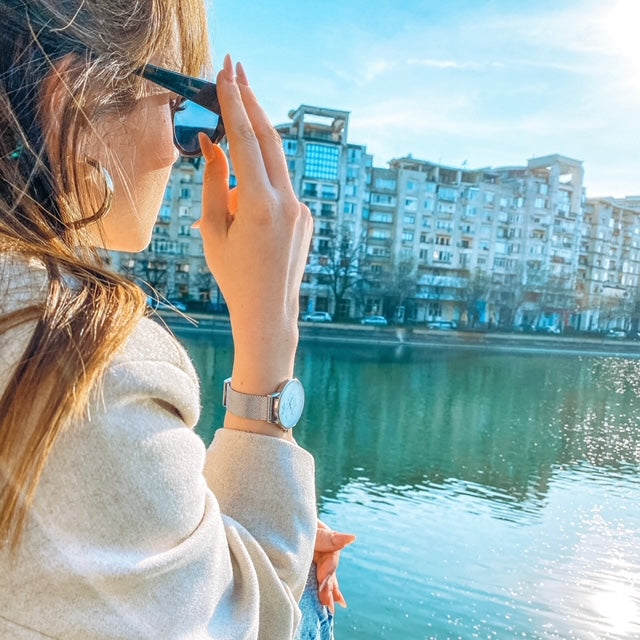 Set Cadou : Ceas Infinity Marble Freya Nude Rose + Curea din otel inoxidabil Rose Gold