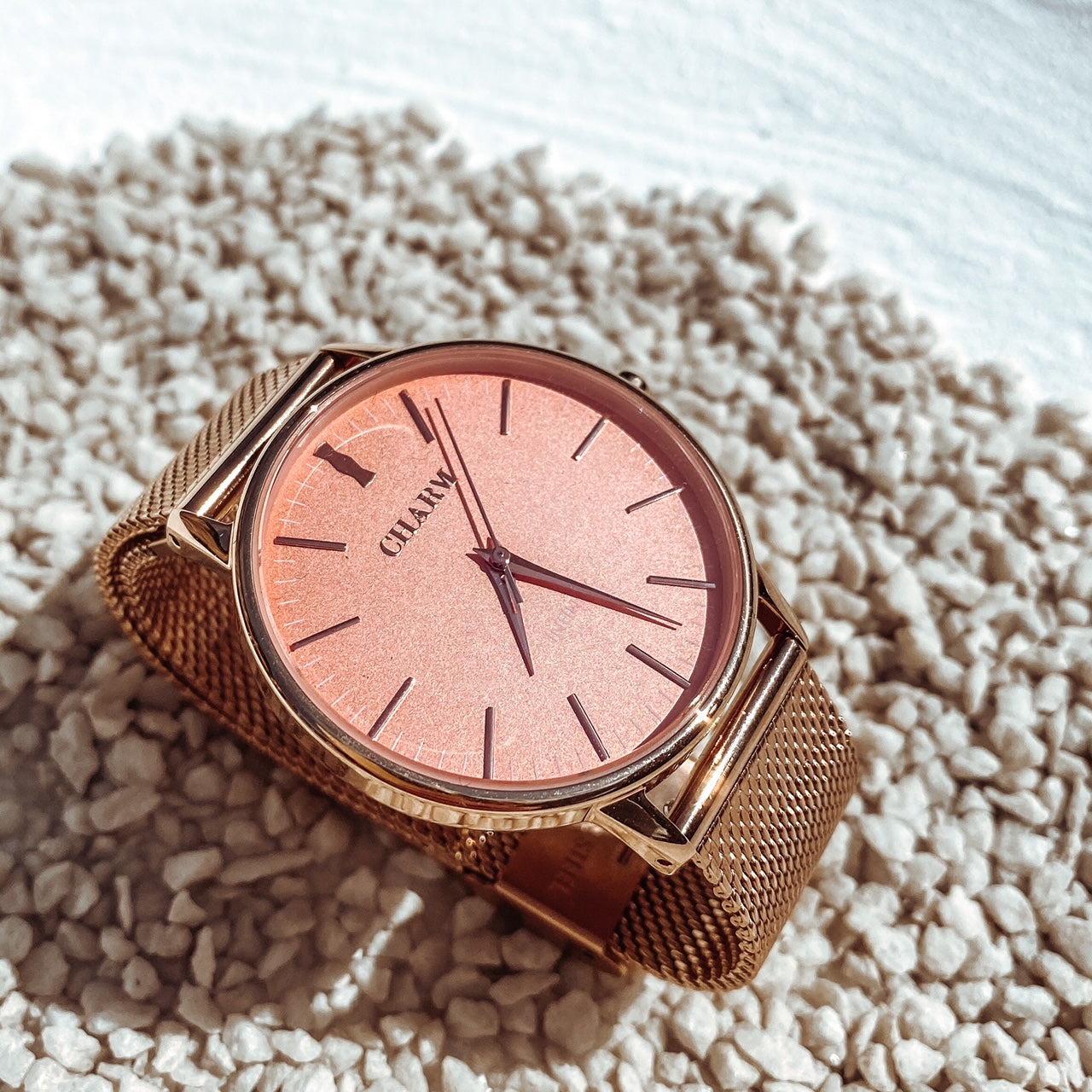 Set Cadou : Ceas Infinity Flora Grey + Curea din otel inoxidabil Rose Gold