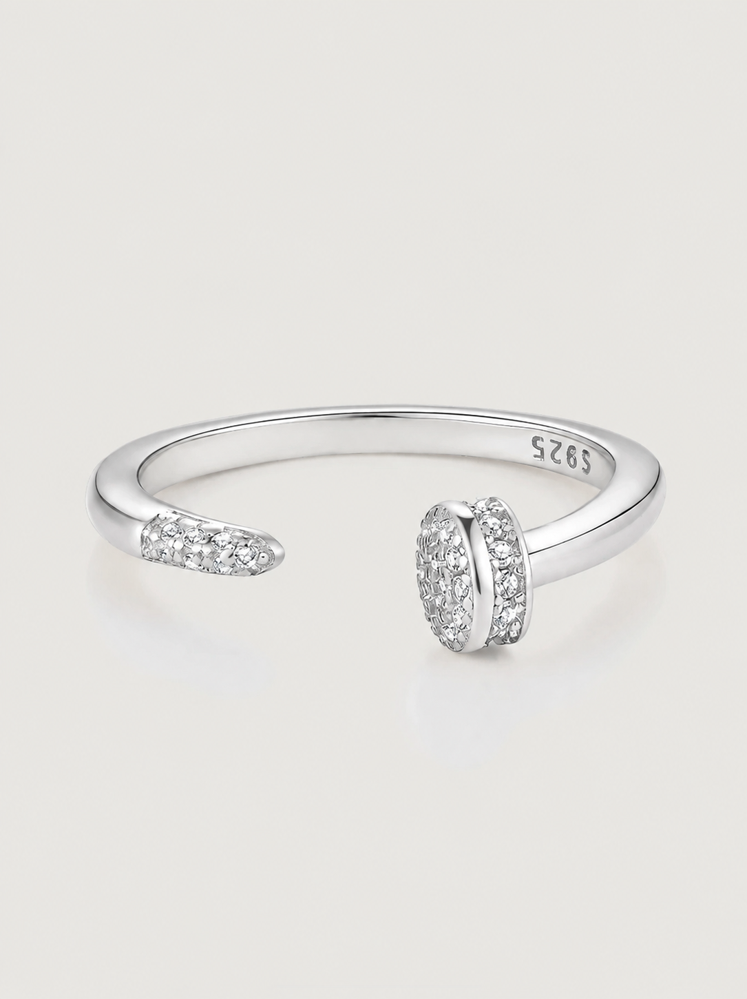 Inel din argint 925 cu zirconii pavé design deschis