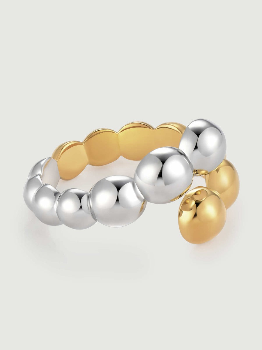 Inel din argint 925 cu sfere bicolore elegante