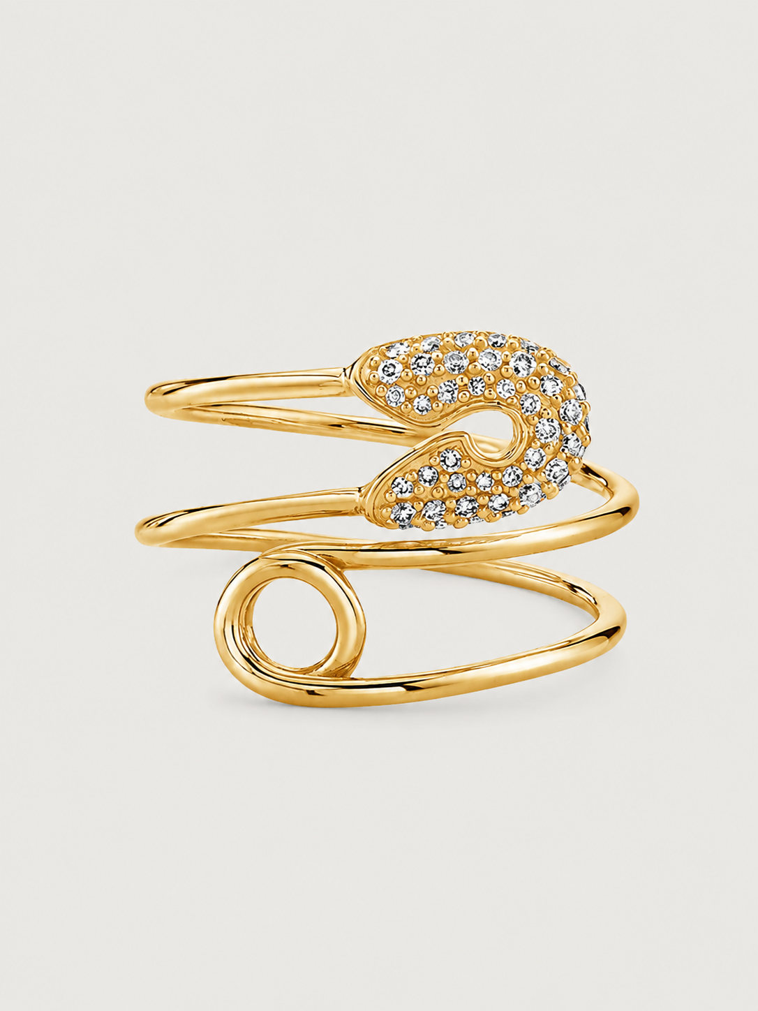Inel din argint placat cu aur 18K design spirală modern