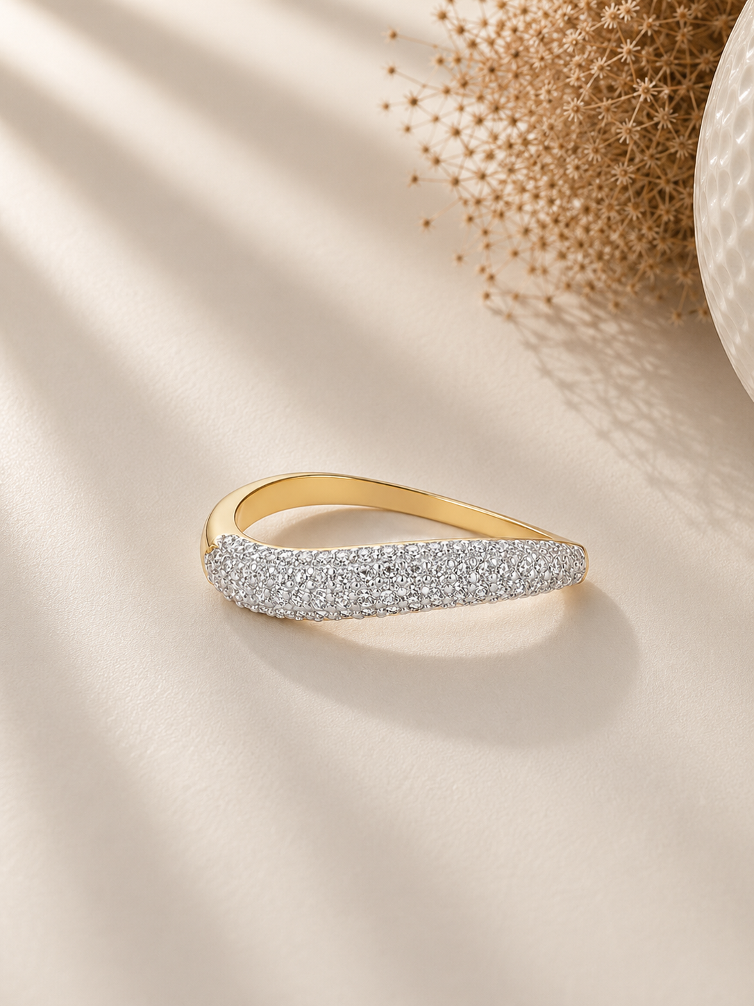 Inel din argint placat cu aur 18K cu zirconii pavé lifestyle