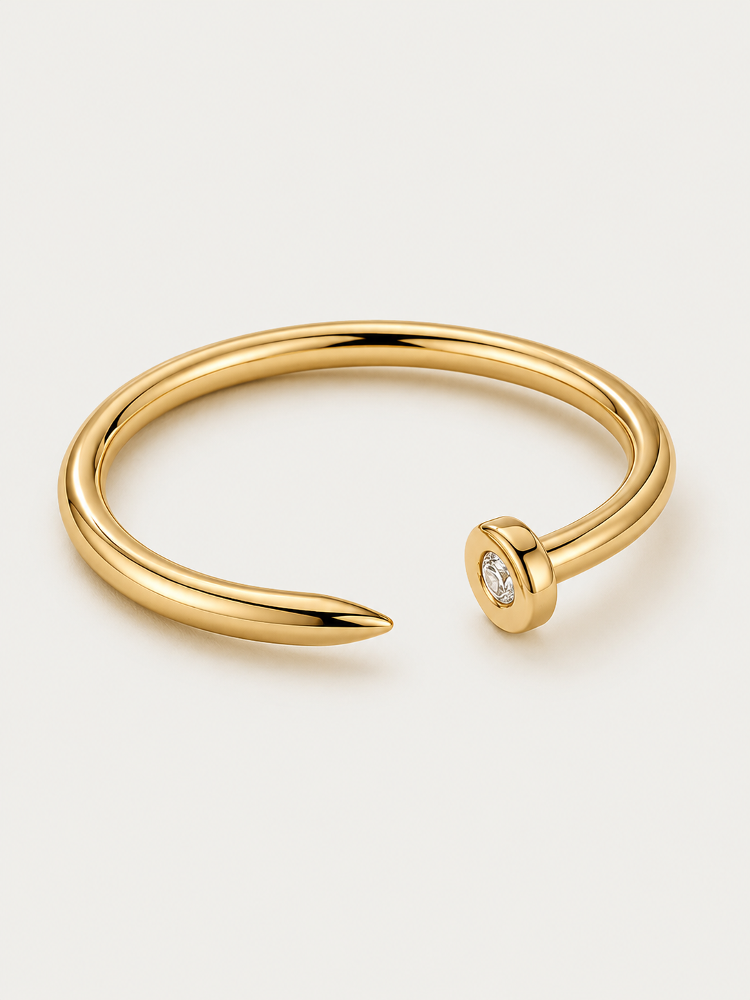 Inel din argint placat cu aur 18K design cui modern