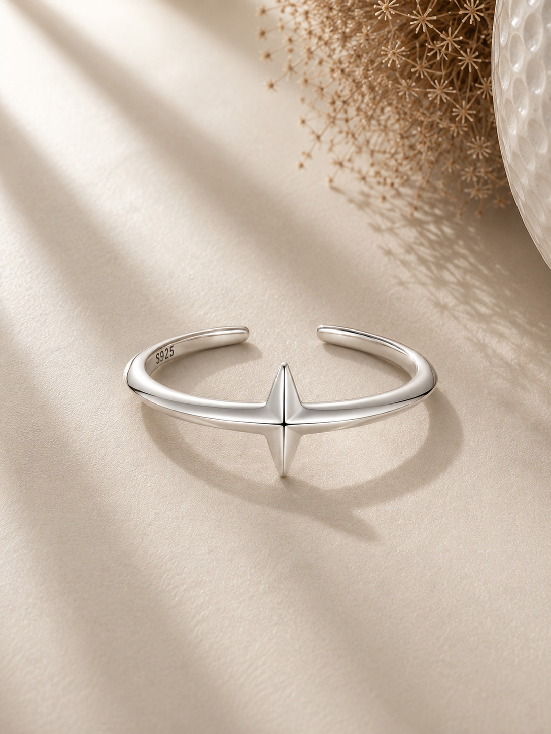 Inel minimalist din argint cu design stea lifestyle