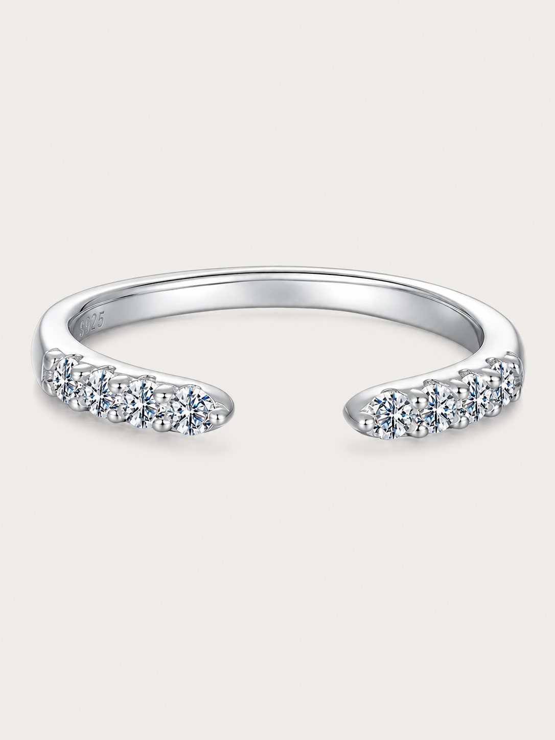 Inel din argint Moissanite Open Glow