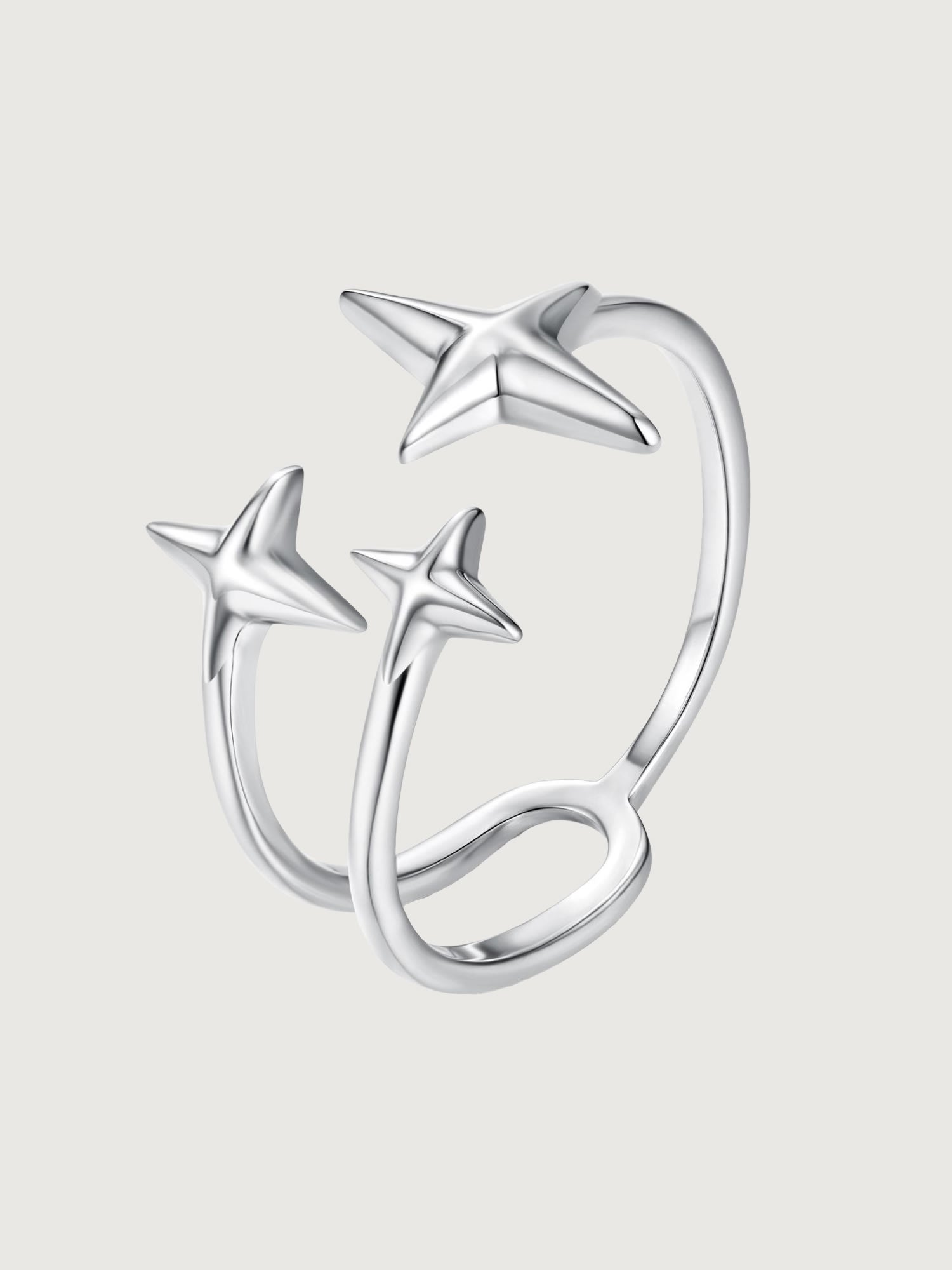 Inel din argint 925 cu trei stele design minimalist