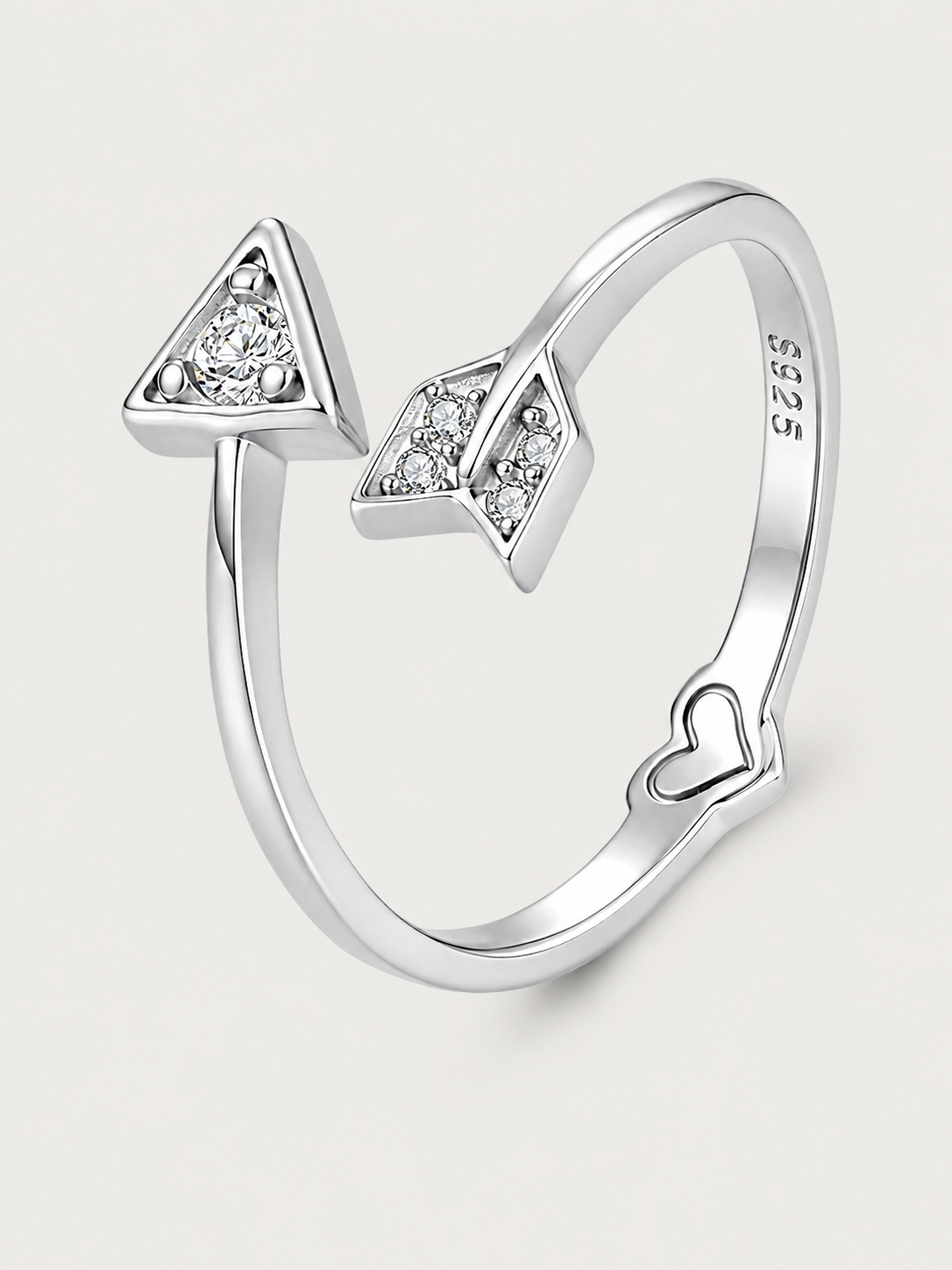 Inel din argint cu zirconii 5A Arrow of Love