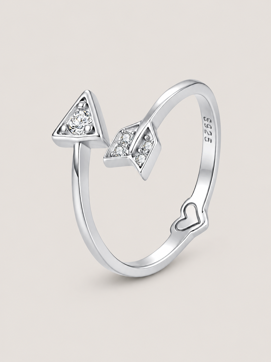 Inel din argint cu zirconii 5A Arrow of Love