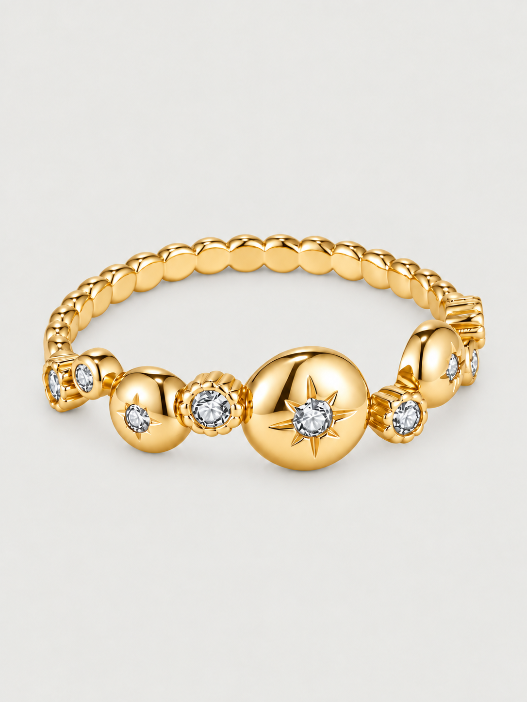 Inel din Argint cu Zirconii 5A Celestial Orbit Auriu