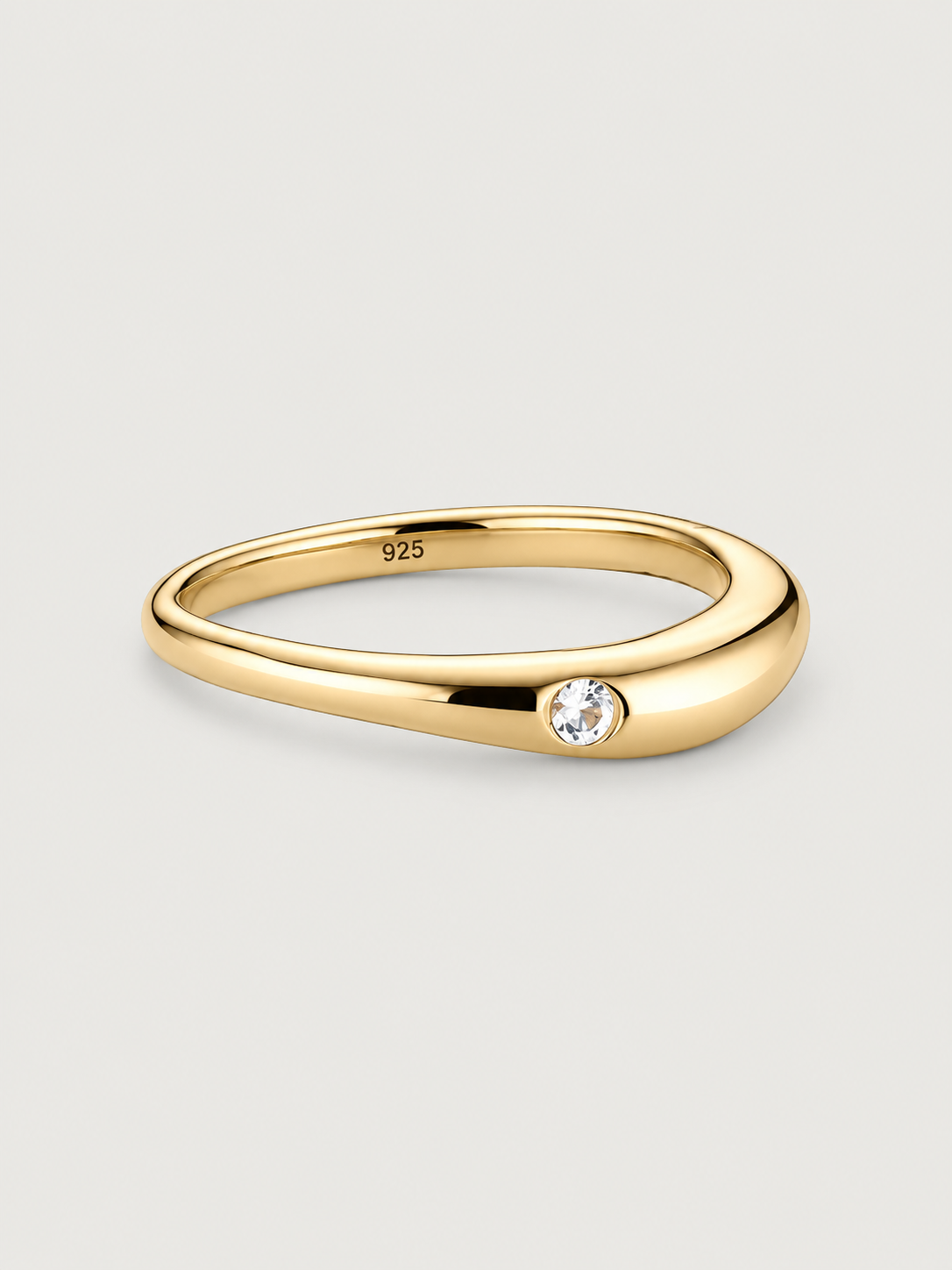 Inel din Argint cu Zirconiu 5A Pure Spark Auriu