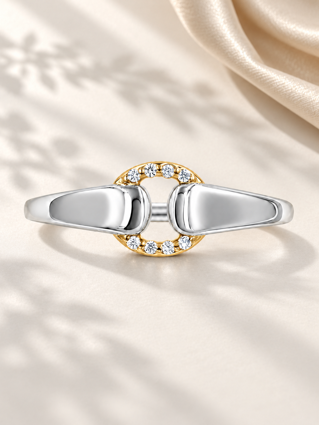 Inel din Argint Circle Connection Bicolor