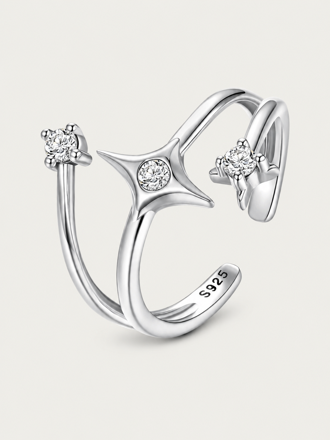 Inel din Argint Cosmic Star cu zirconii