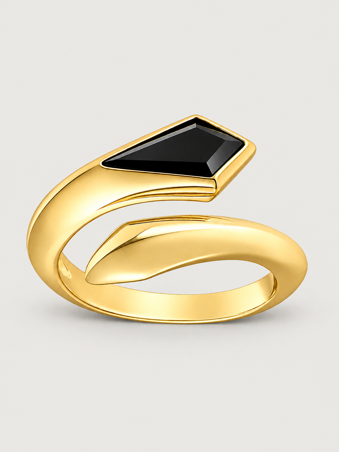 Inel din Argint Gold Black Edge